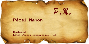 Pécsi Manon névjegykártya
